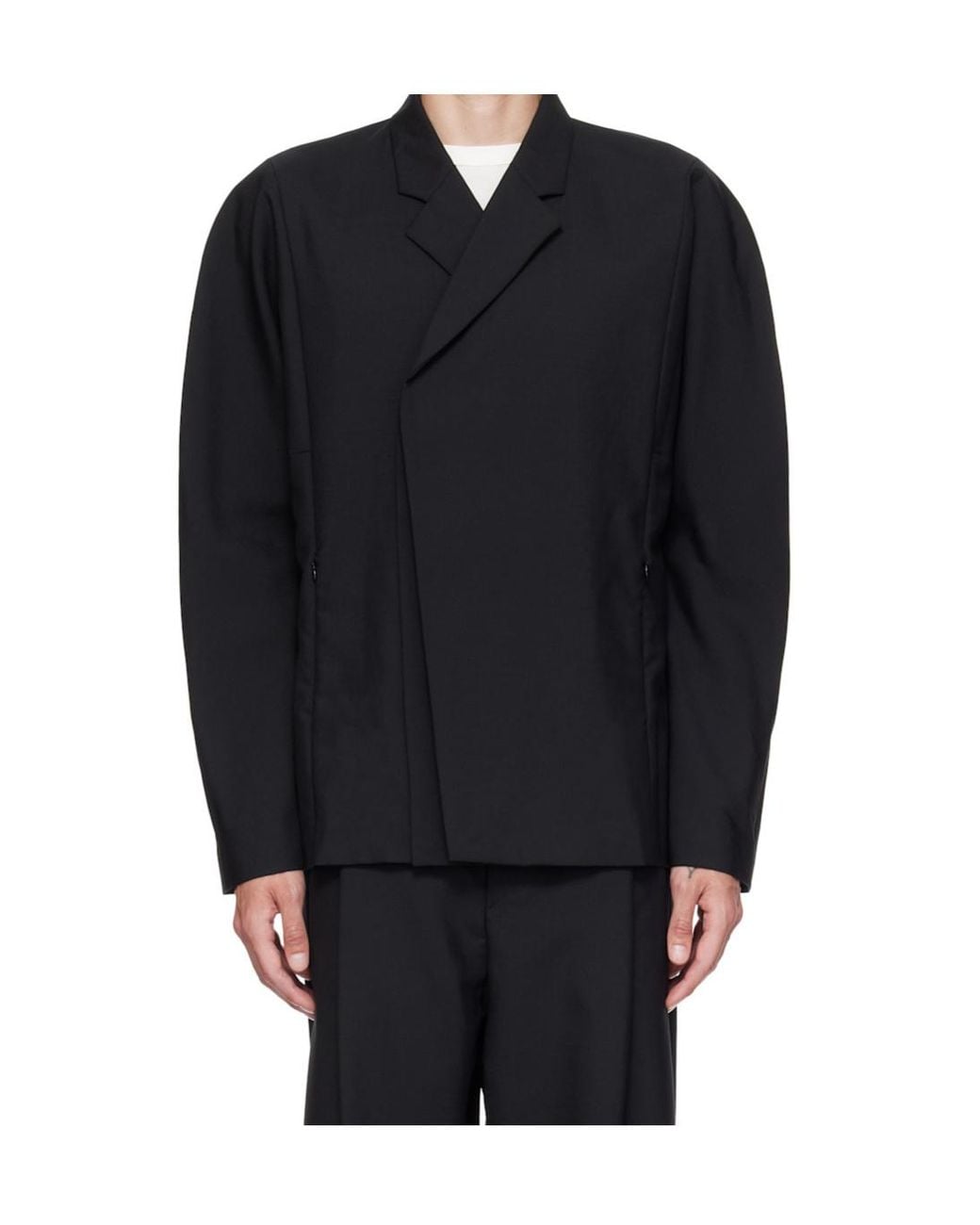 Kiko Kostadinov Black Vaals Asymmetric Blazer for men