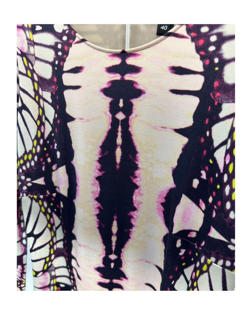 Just Cavalli Black Printed Long-Sleeved Dress