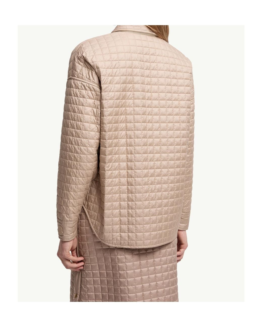 Moncler Natural Logo Patch Quilted Shirt Jacket