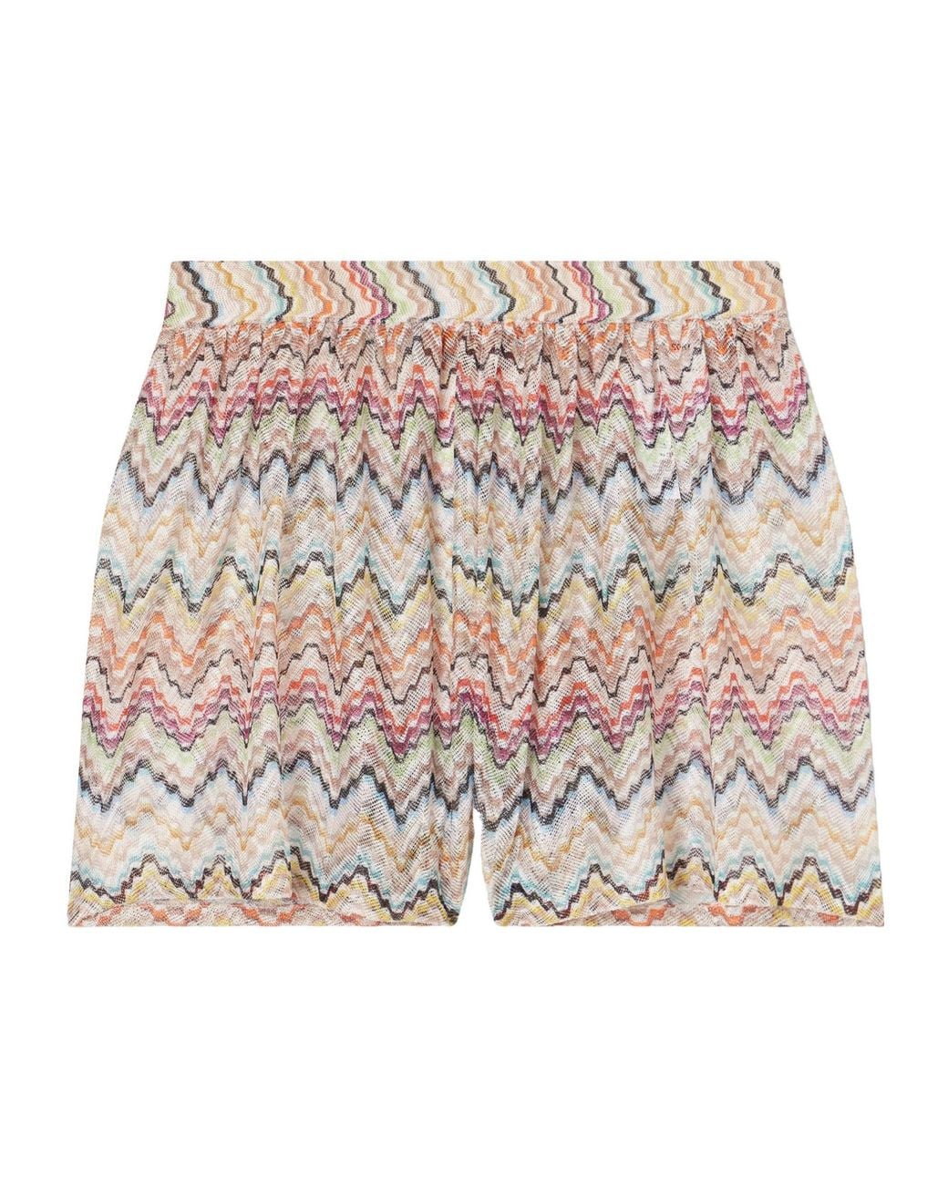 Missoni Pink Striped Crochet-Knit Shorts