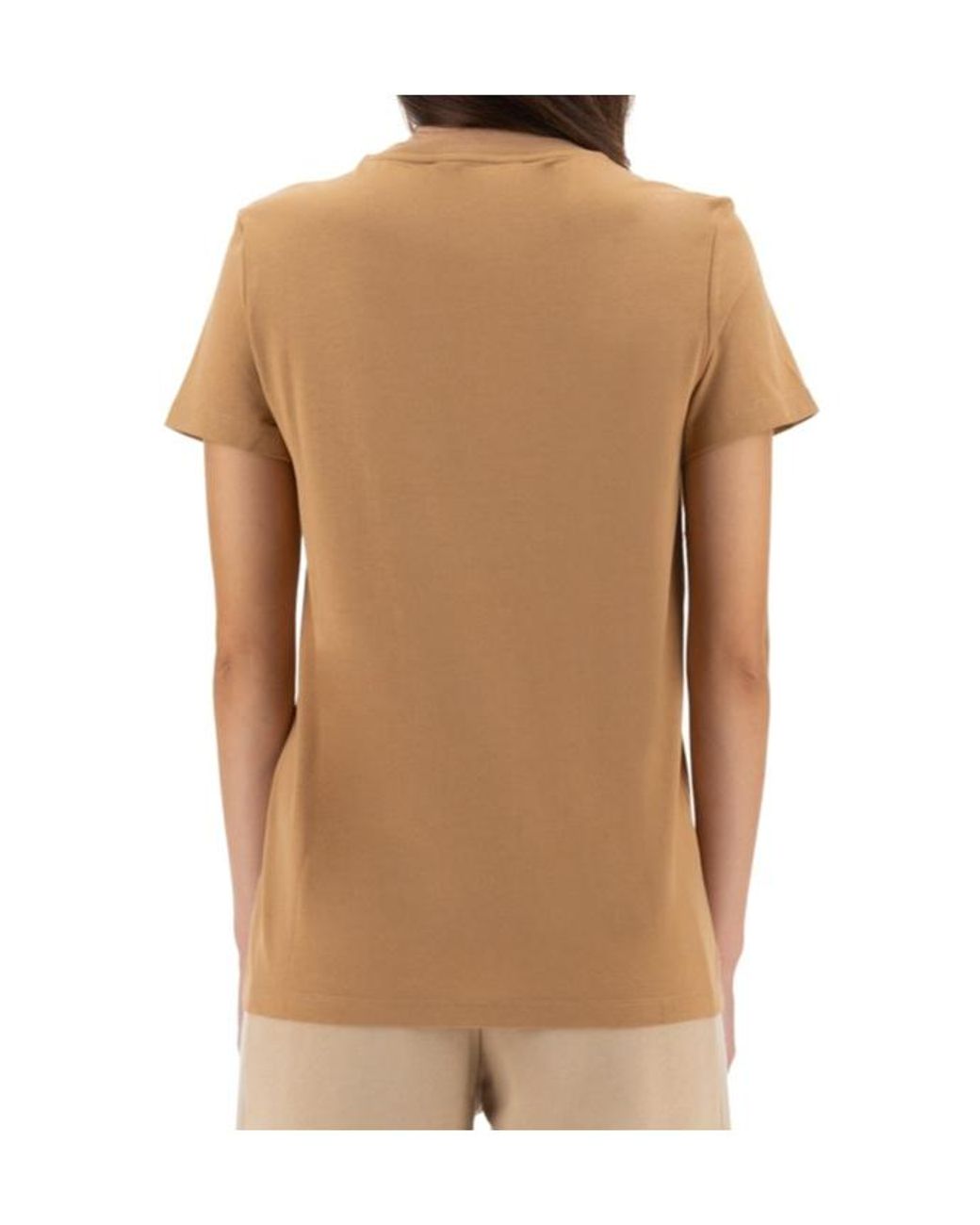 Max Mara Brown Logo Embroidered Crewneck T-Shirt