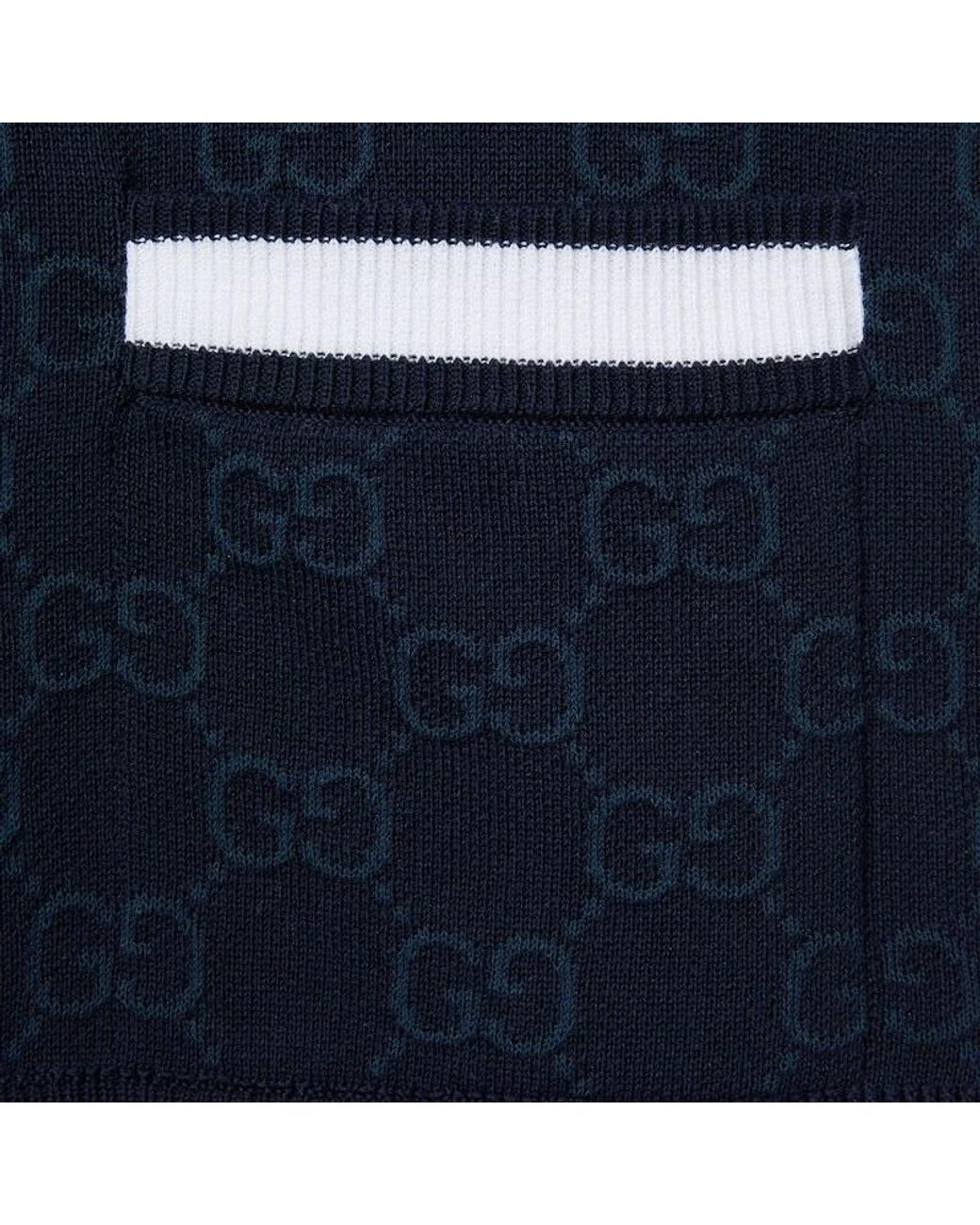 Gucci Blue Gg Jacquard Cardigan