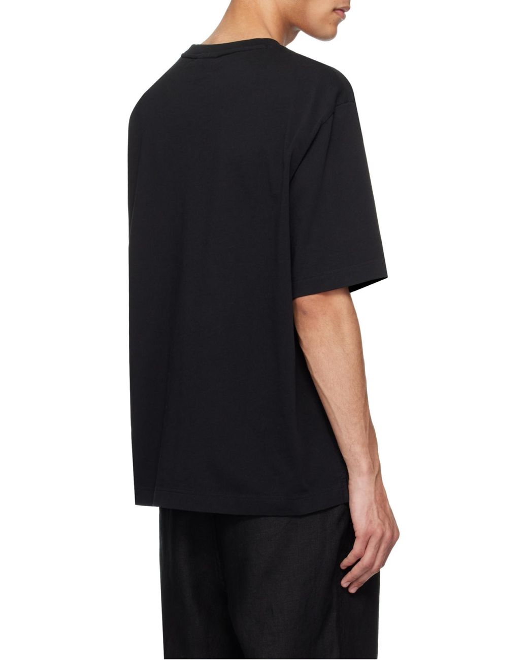 Maison Kitsuné Black Maison Kitsuné Line Handwriting Oversized T-Shirt for men