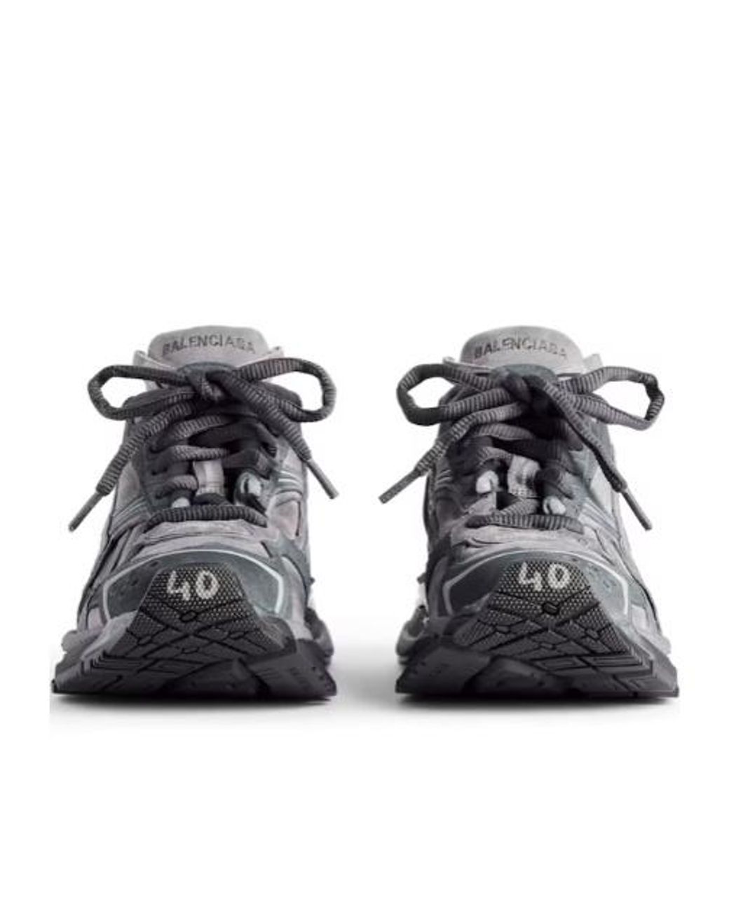 Balenciaga Gray Runner Lace-Up Sneakers for men