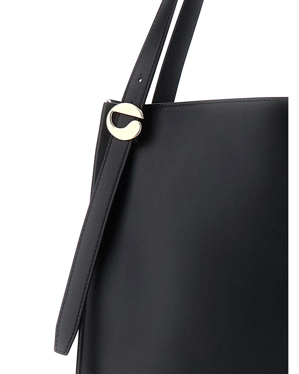 Coperni Black Logo Belt Tote Bag