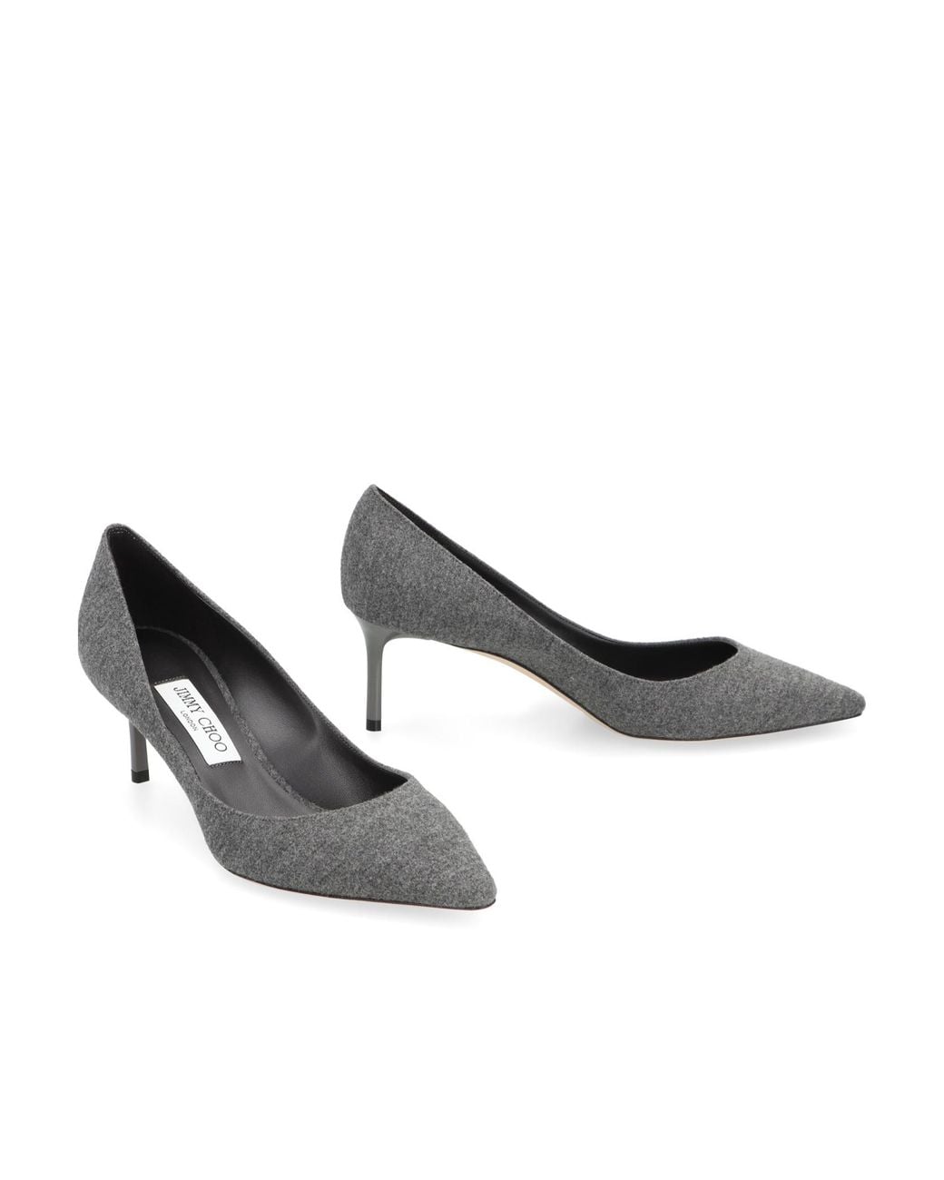 Jimmy Choo Gray Romy 60 Pointed Toe Pumps