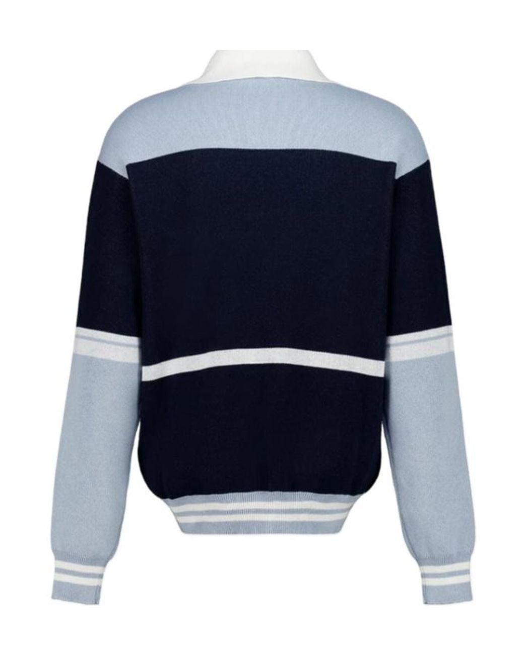 Off-White c/o Virgil Abloh Blue V-Neck Knitted Polo Shirt for men