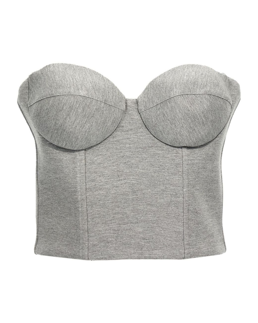 GIUSEPPE DI MORABITO Gray Cropped Bustier Top