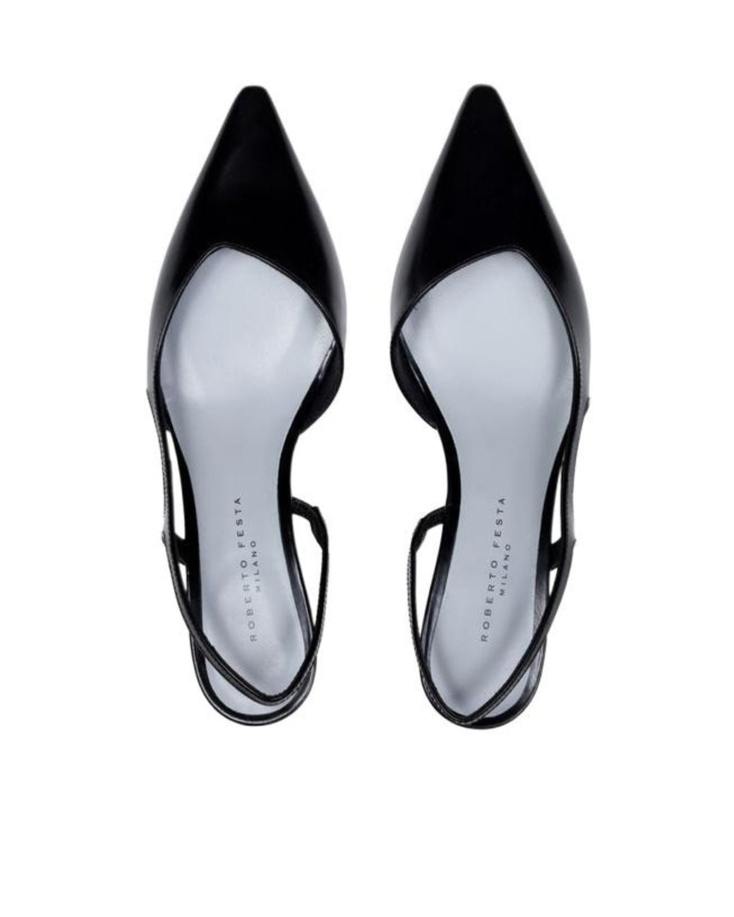 Roberto Festa Black Slingback Pointed Toe Pumps