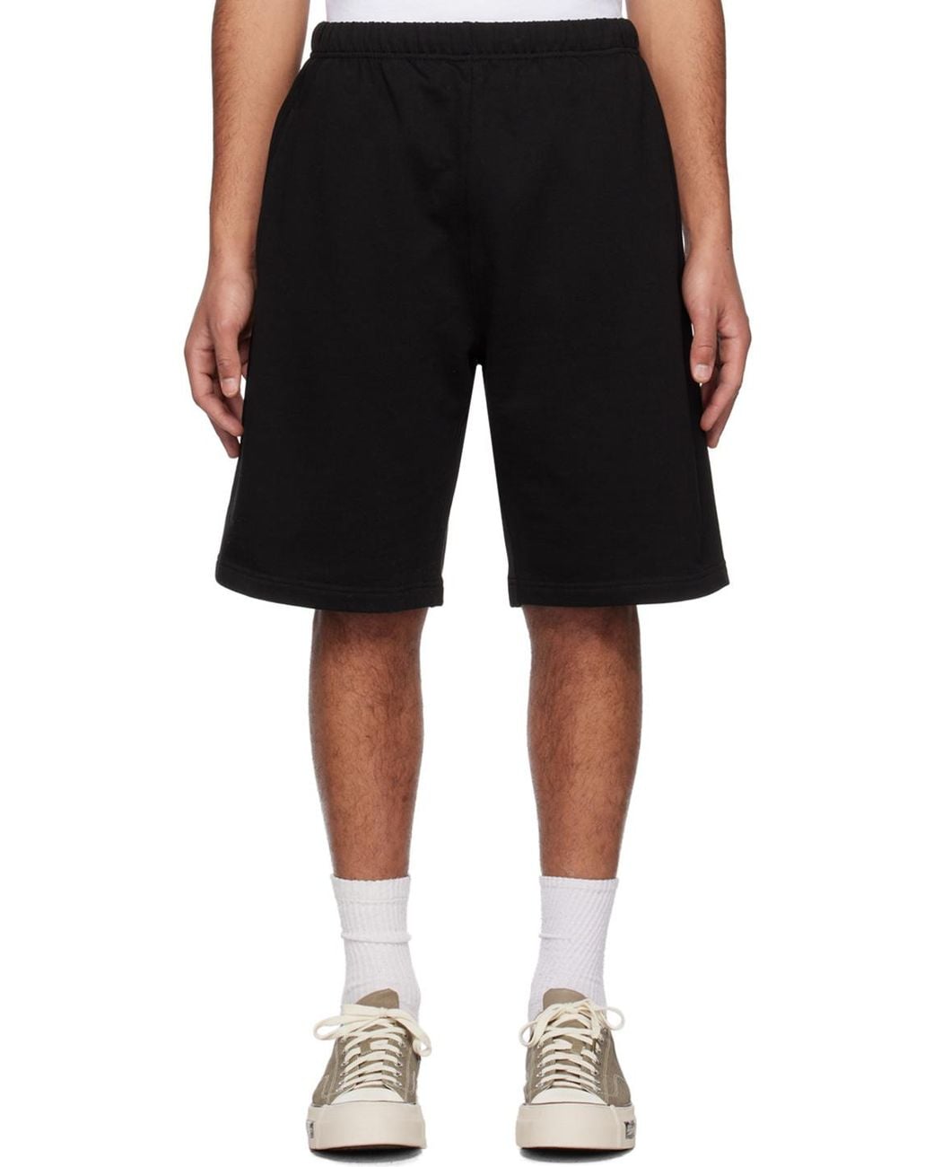 KENZO Black Logo Embroidered Track Shorts for men