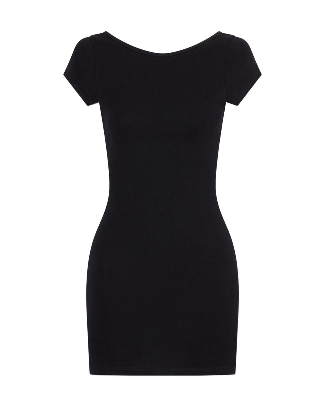 Matteau Black Open-Back Cotton-Jersey Mini Dress