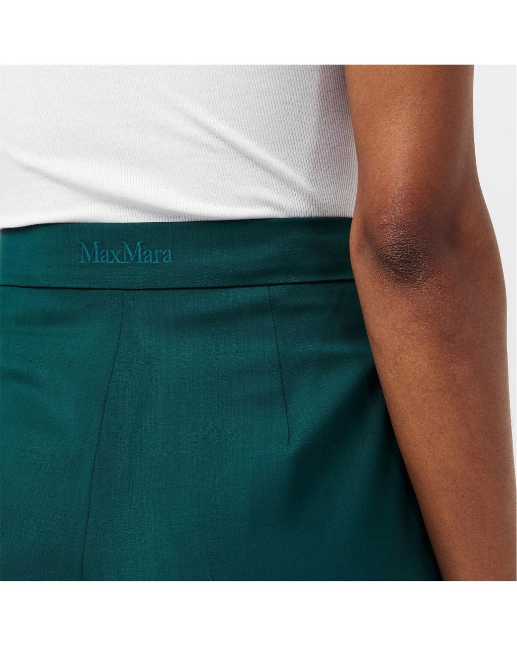 Max Mara Green Wide Leg Casual Pants