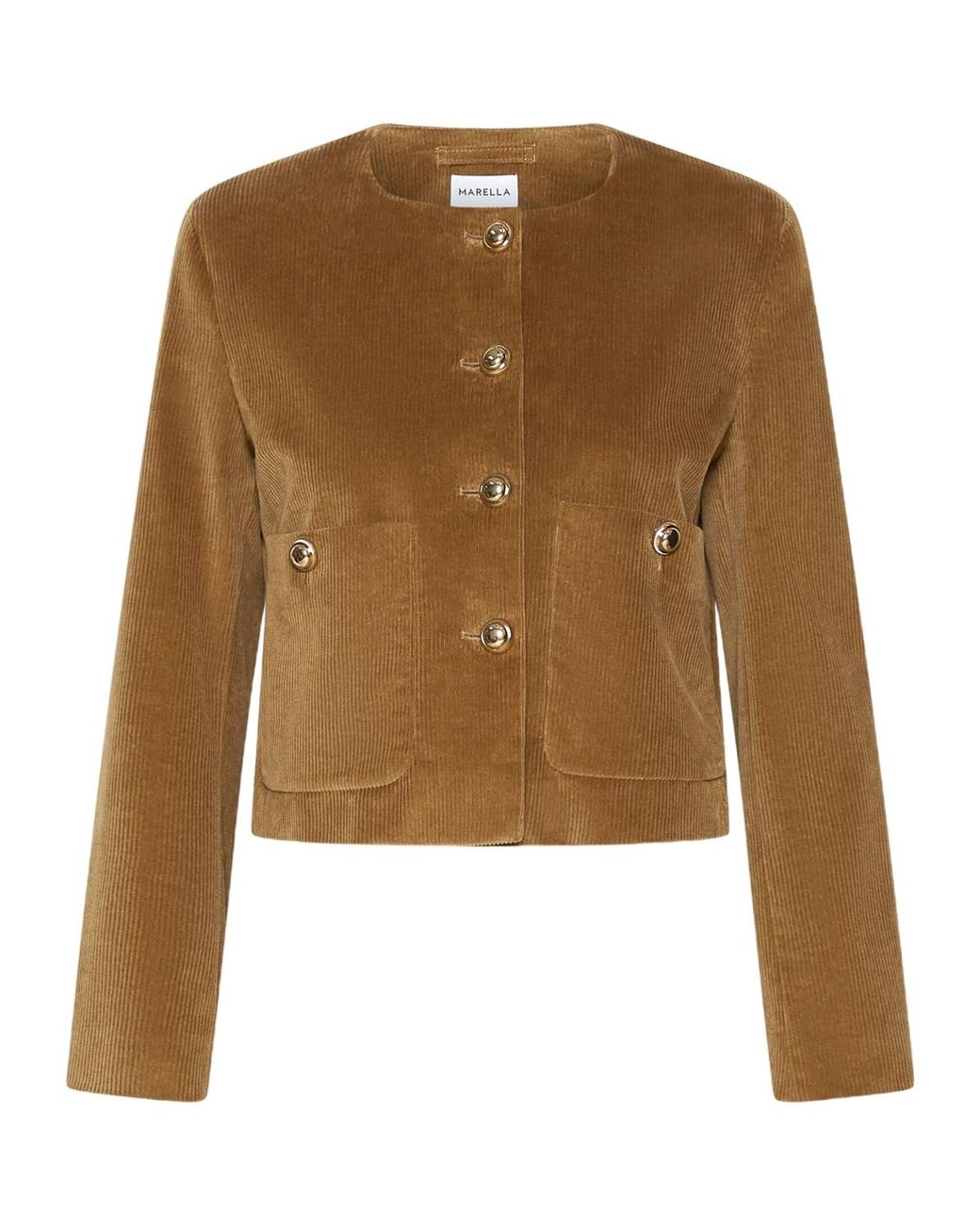 Marella Brown Velvet Boxy Jacket