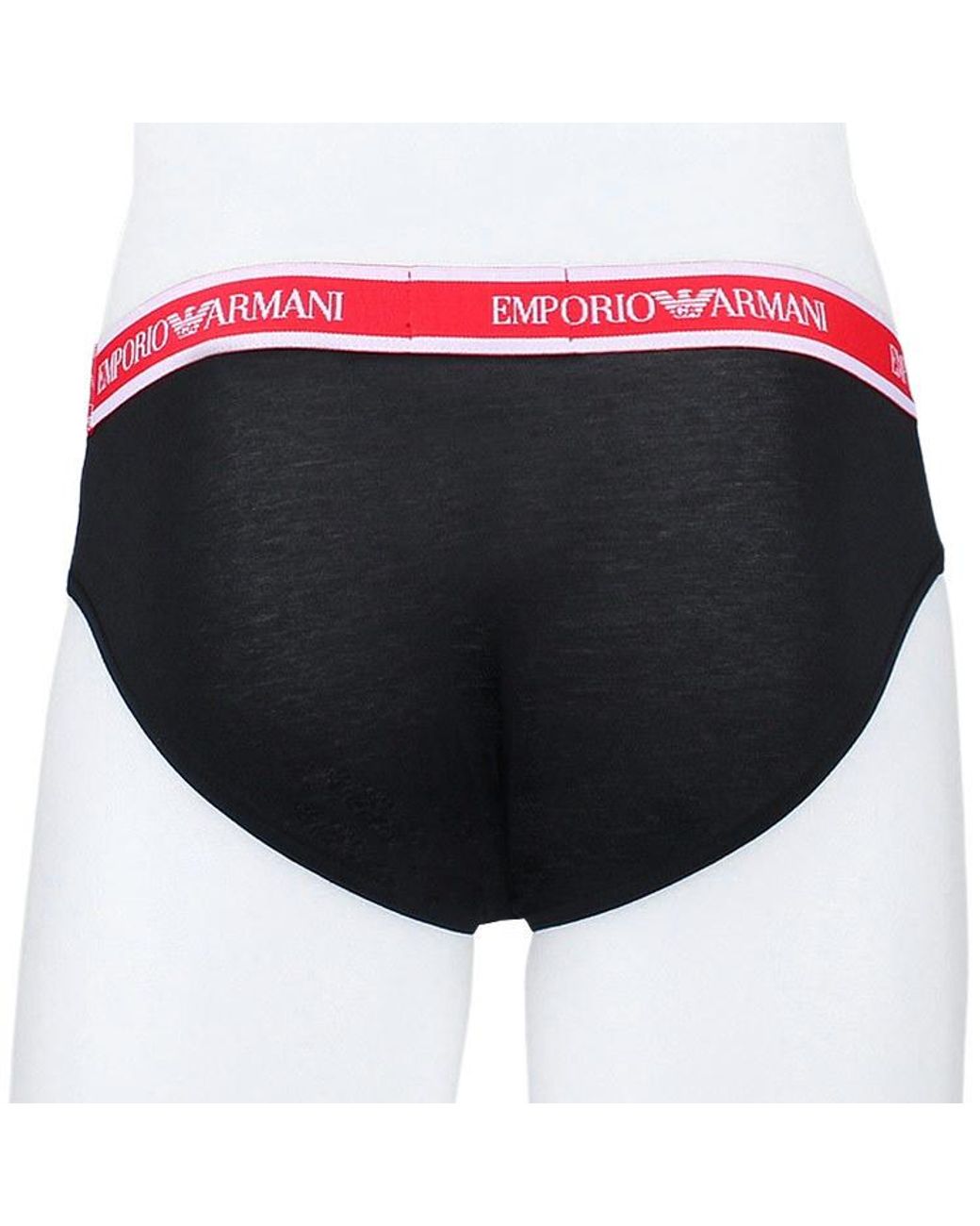 Emporio Armani Black Logo Briefs Set Of Two for men