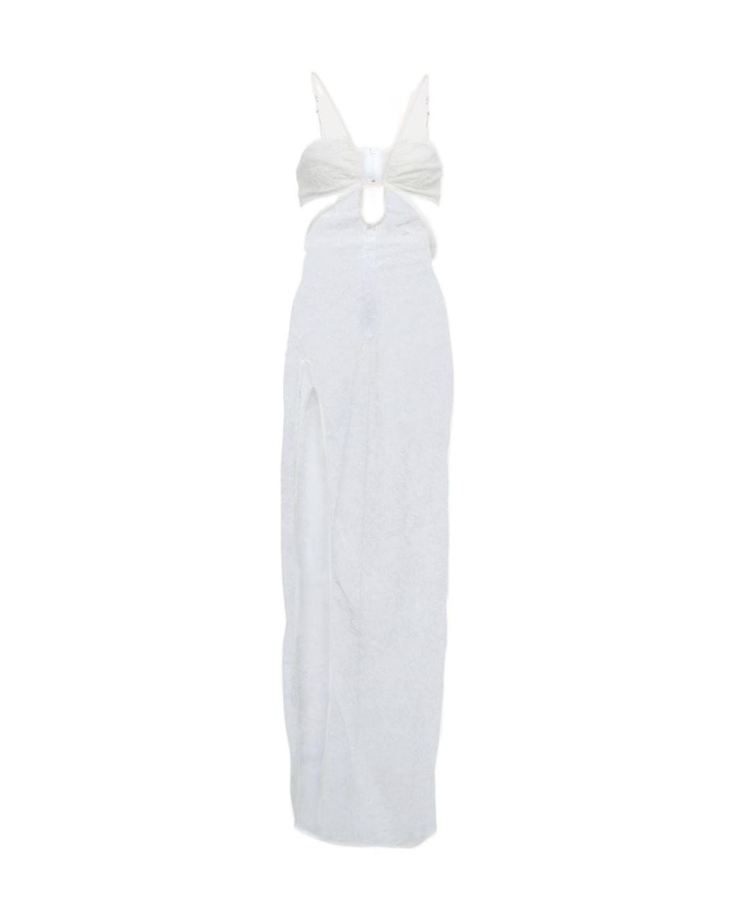 Nensi Dojaka White Bridal Cutout Lace Gown