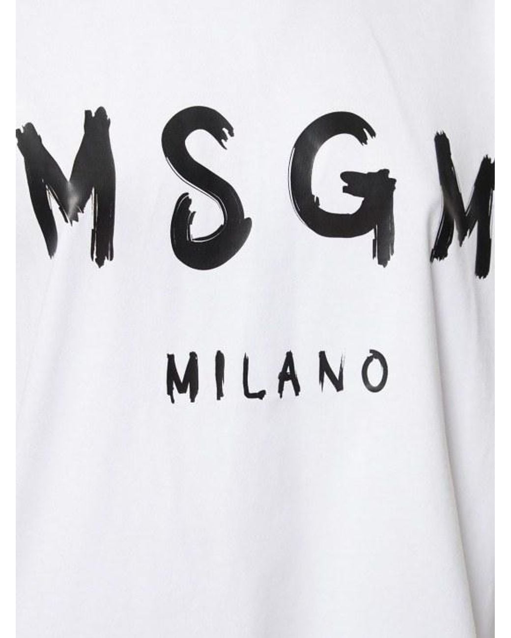 MSGM White Logo Print T-Shirt