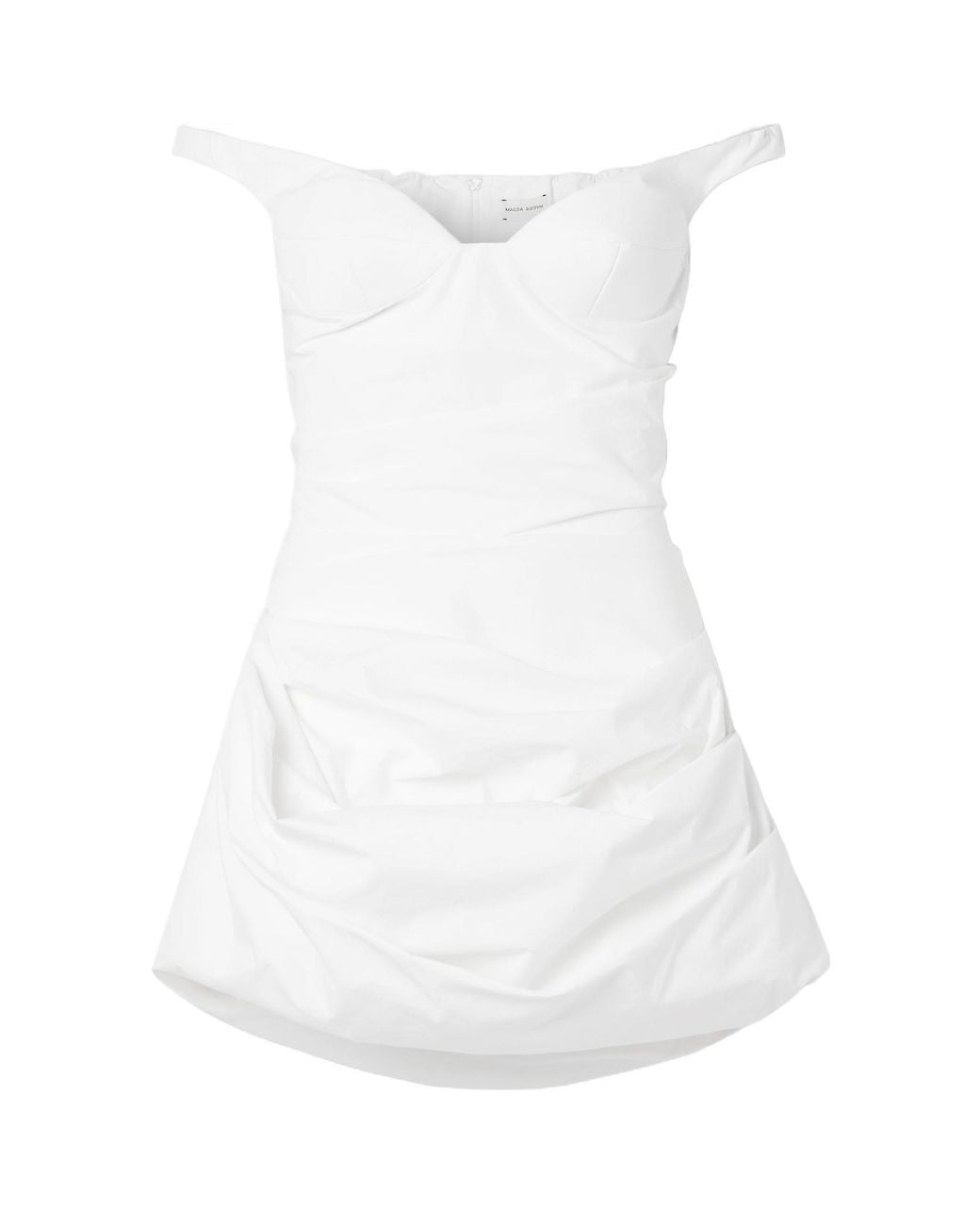 Magda Butrym White Strapless Pendant Dress
