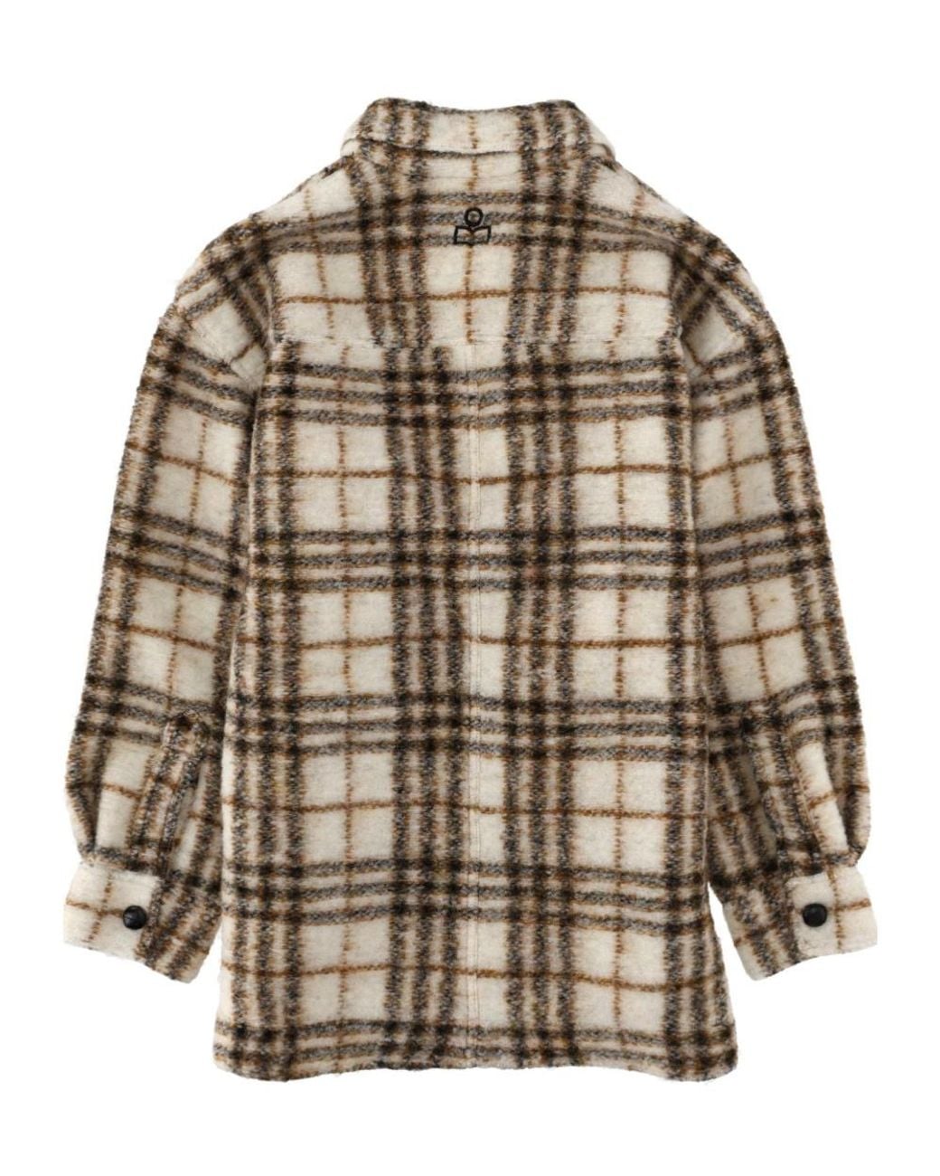 Isabel Marant Brown Checked Pocketed Shirt Jacket