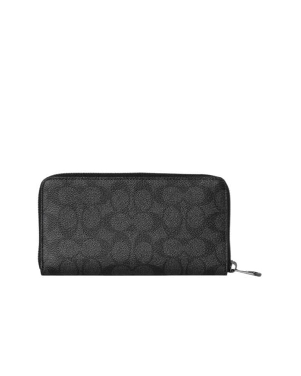 COACH Black Long Zip-Around Wallet