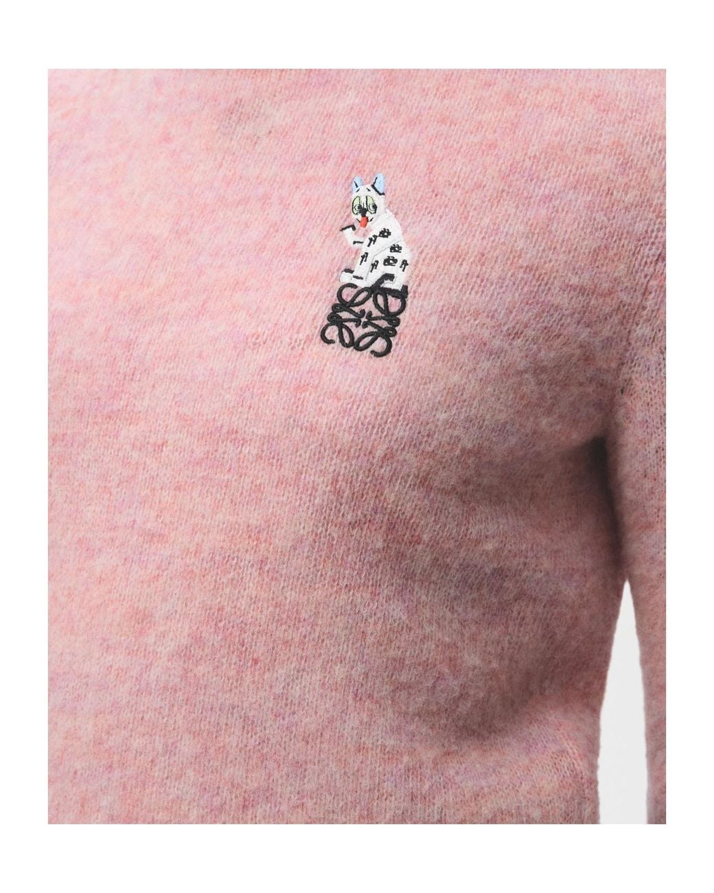 Loewe Pink Futuristic Cat Embroidered Jumper