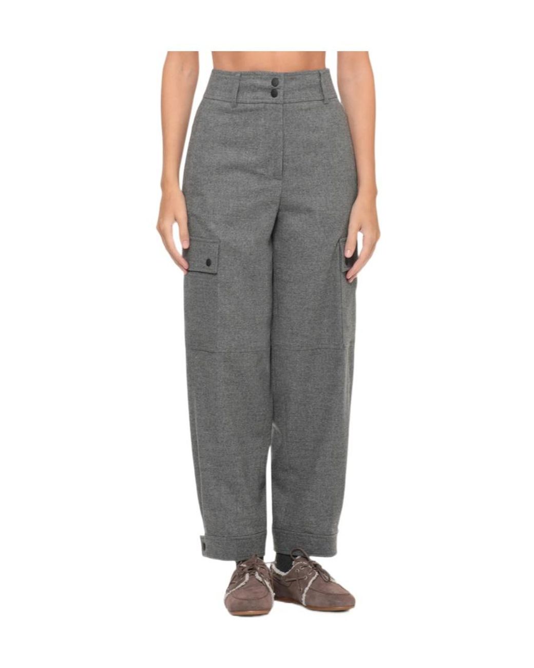 Peserico Gray Cargo Detail Pants