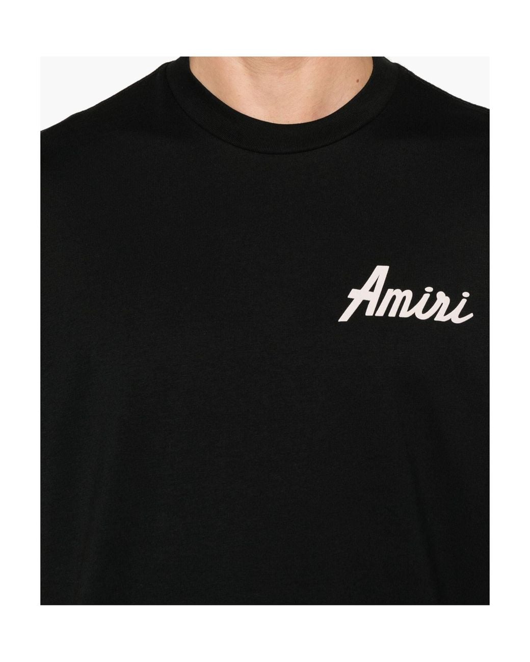 Amiri Black Logo Printed Crewneck T-Shirt for men