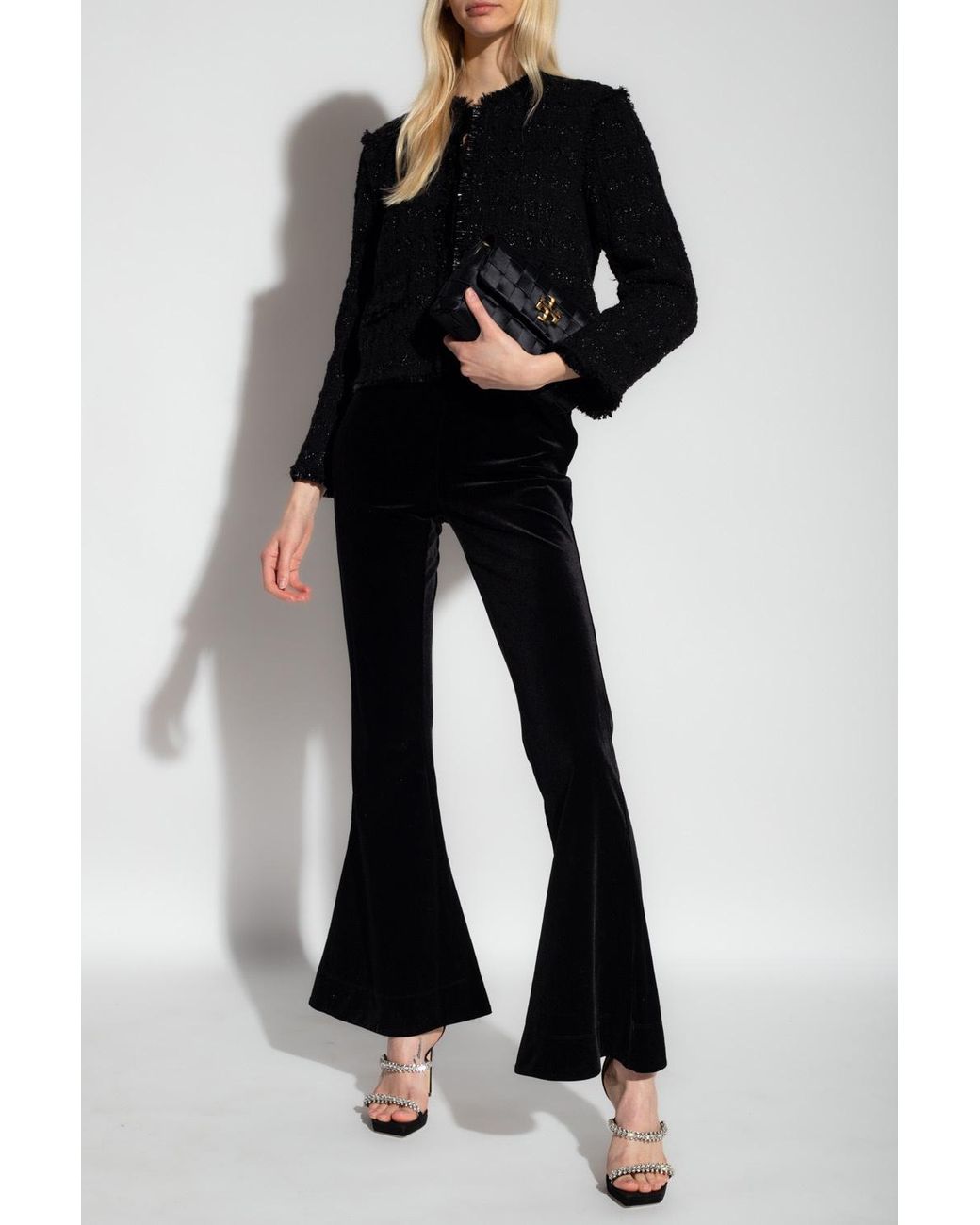 Tory Burch Black Tweed Roundneck Jacket