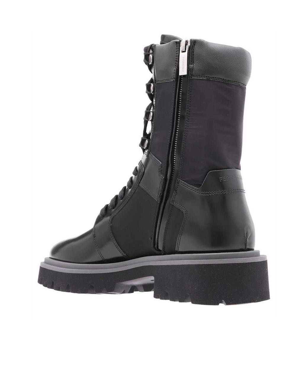 Ferragamo Black Lace-Up Boots for men