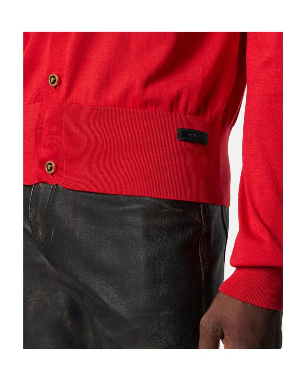 Versace Collared Button-Up Cardigan for men