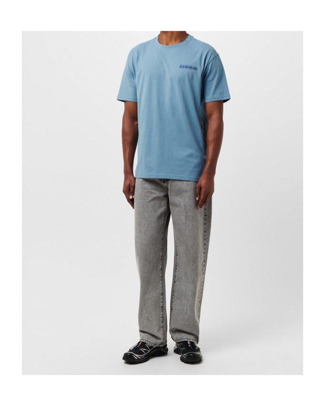 Napapijri Blue Logo Crew Neck T-Shirt for men