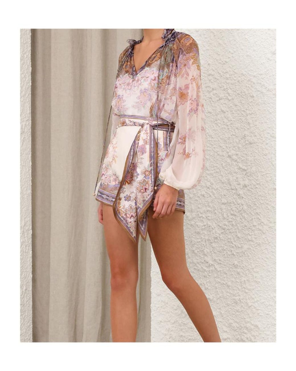 Zimmermann Pink Luna Billow Printed Blouse