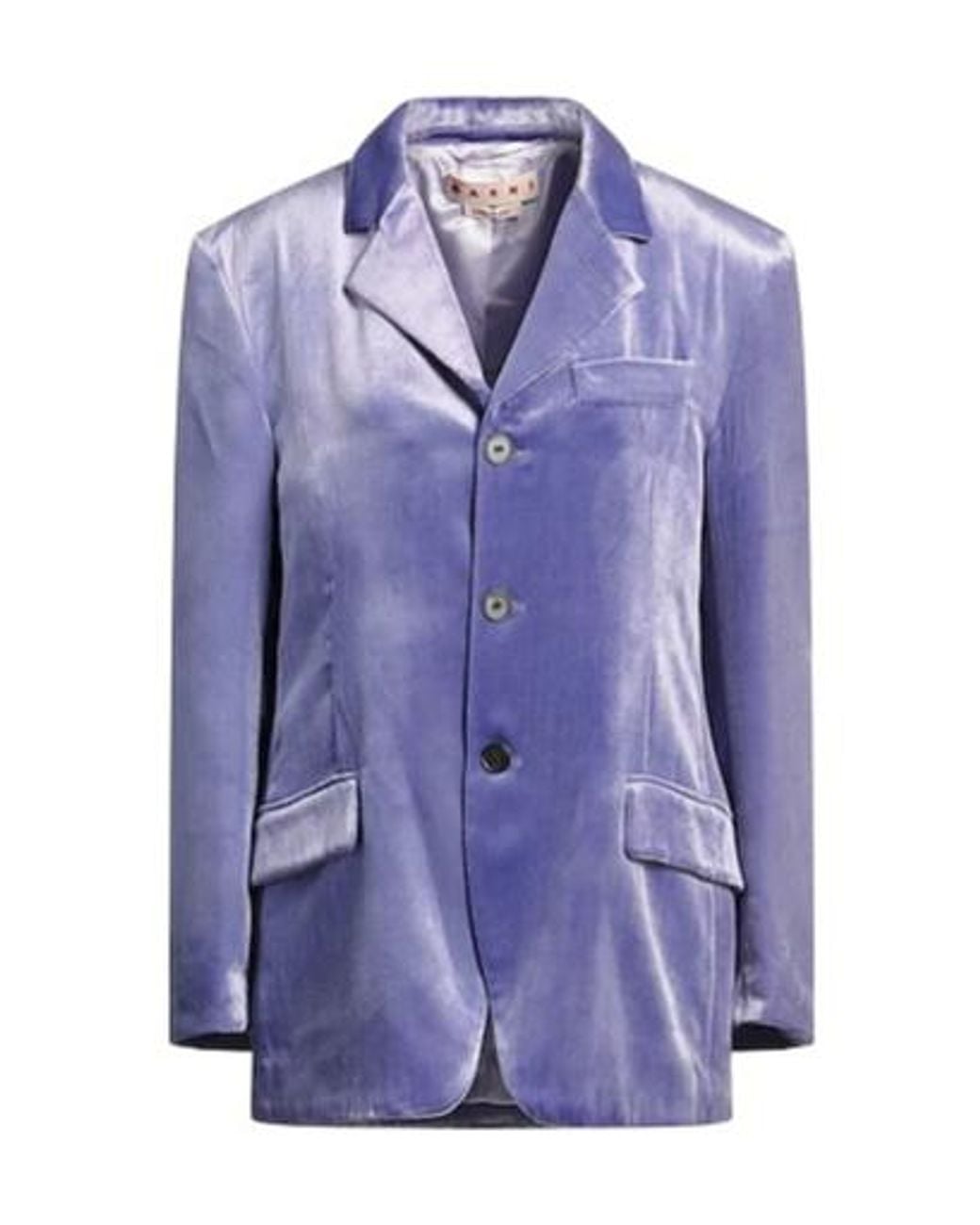 Marni Blue Velvet Single-Breasted Blazer