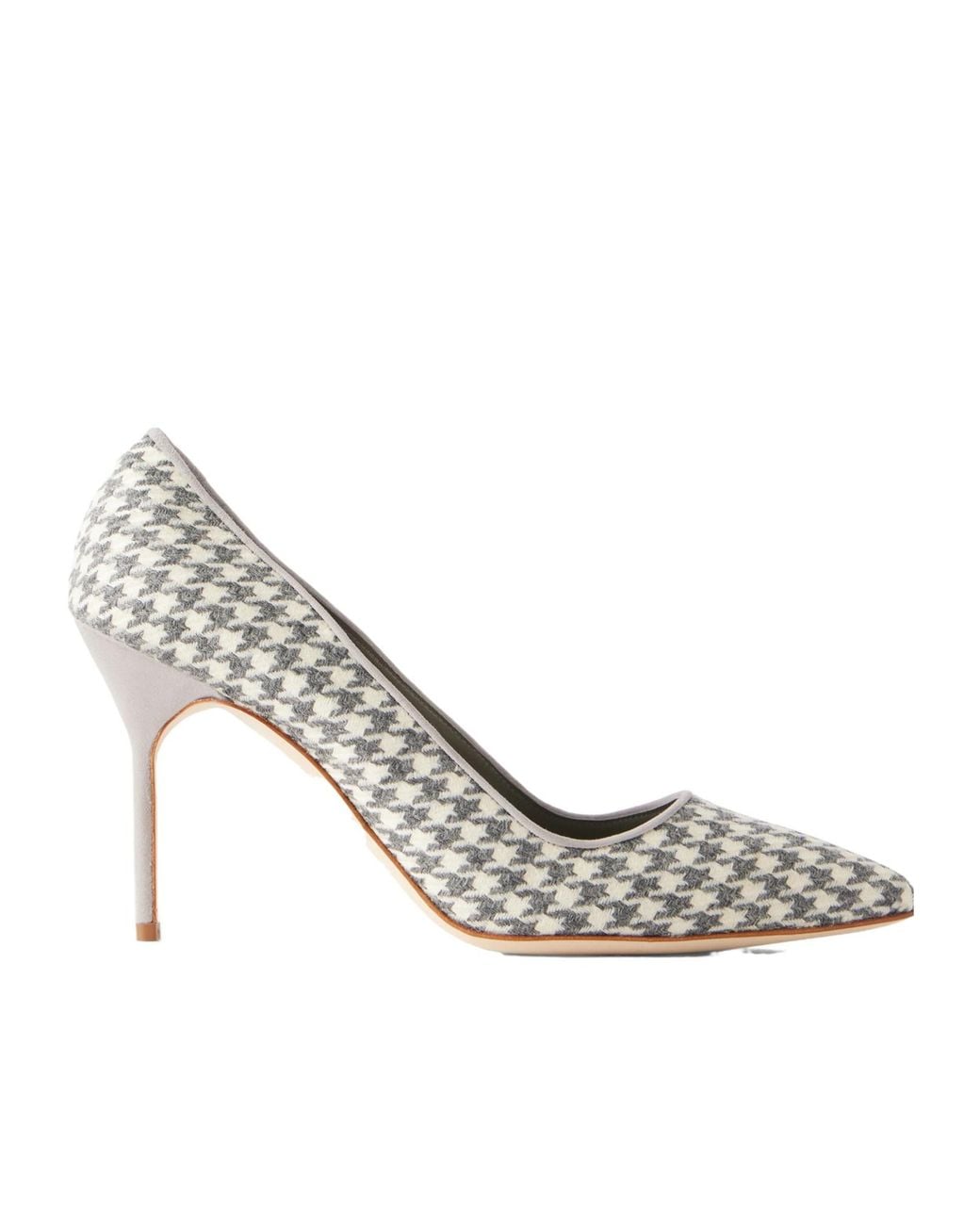Manolo Blahnik White Pleated Wool High Heels