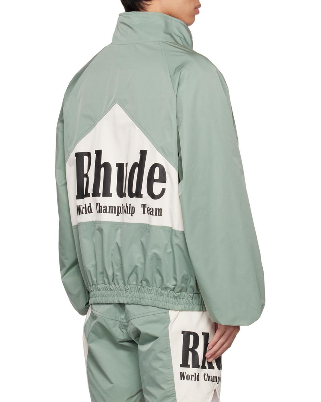 Rhude Green Sena Logo Printed Flight Jacket for men