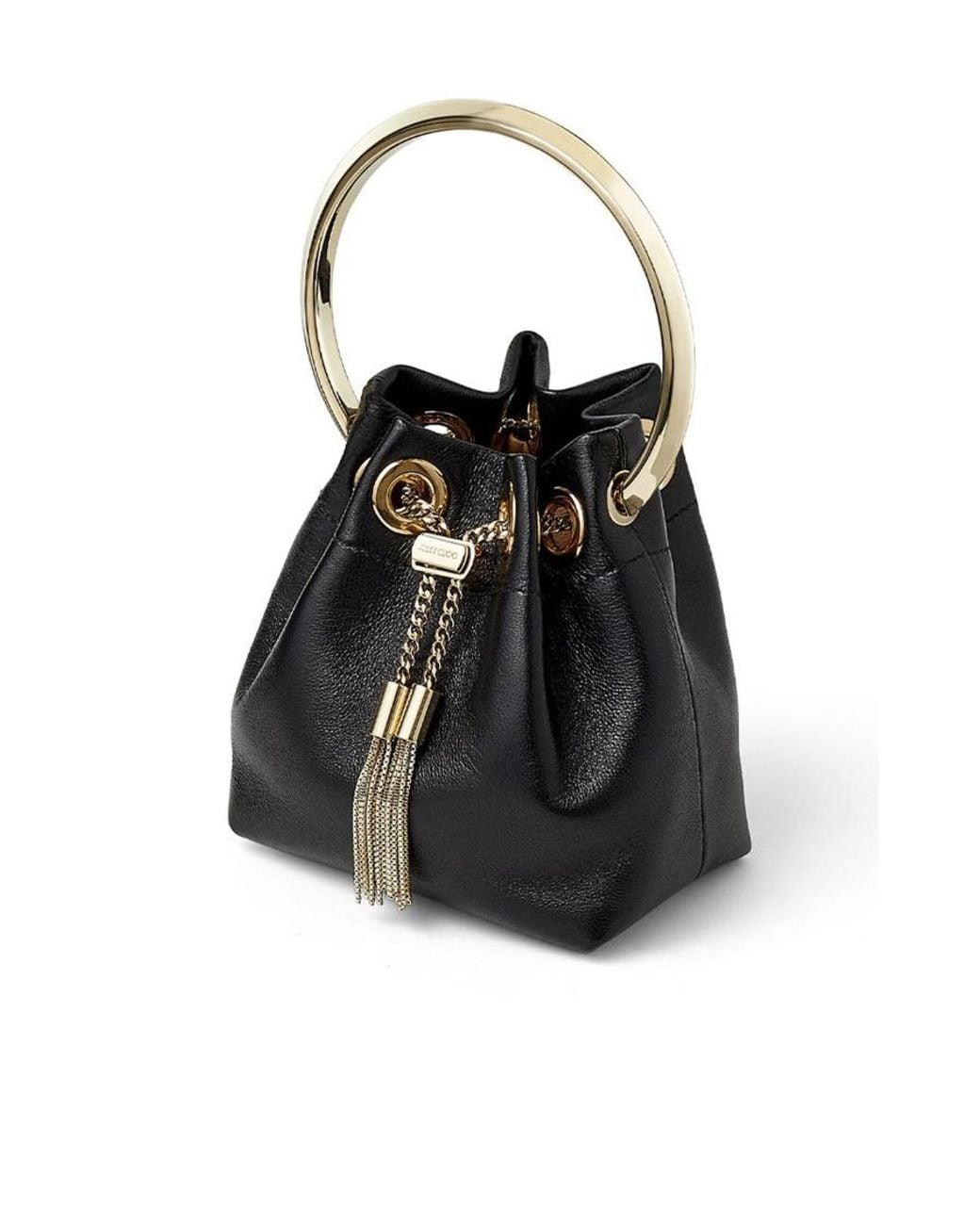 Jimmy Choo Black Micro Bon Bon Mini Tote Bag