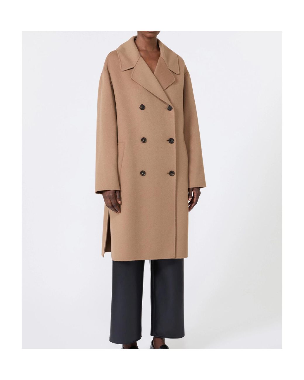 Max Mara Natural Virgin Wool Double Breasted Coat