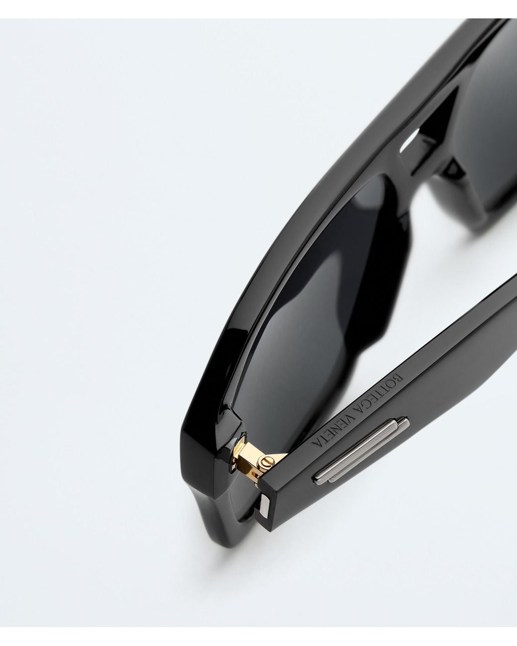 Bottega Veneta Black Classic Aviator Sunglasses for men