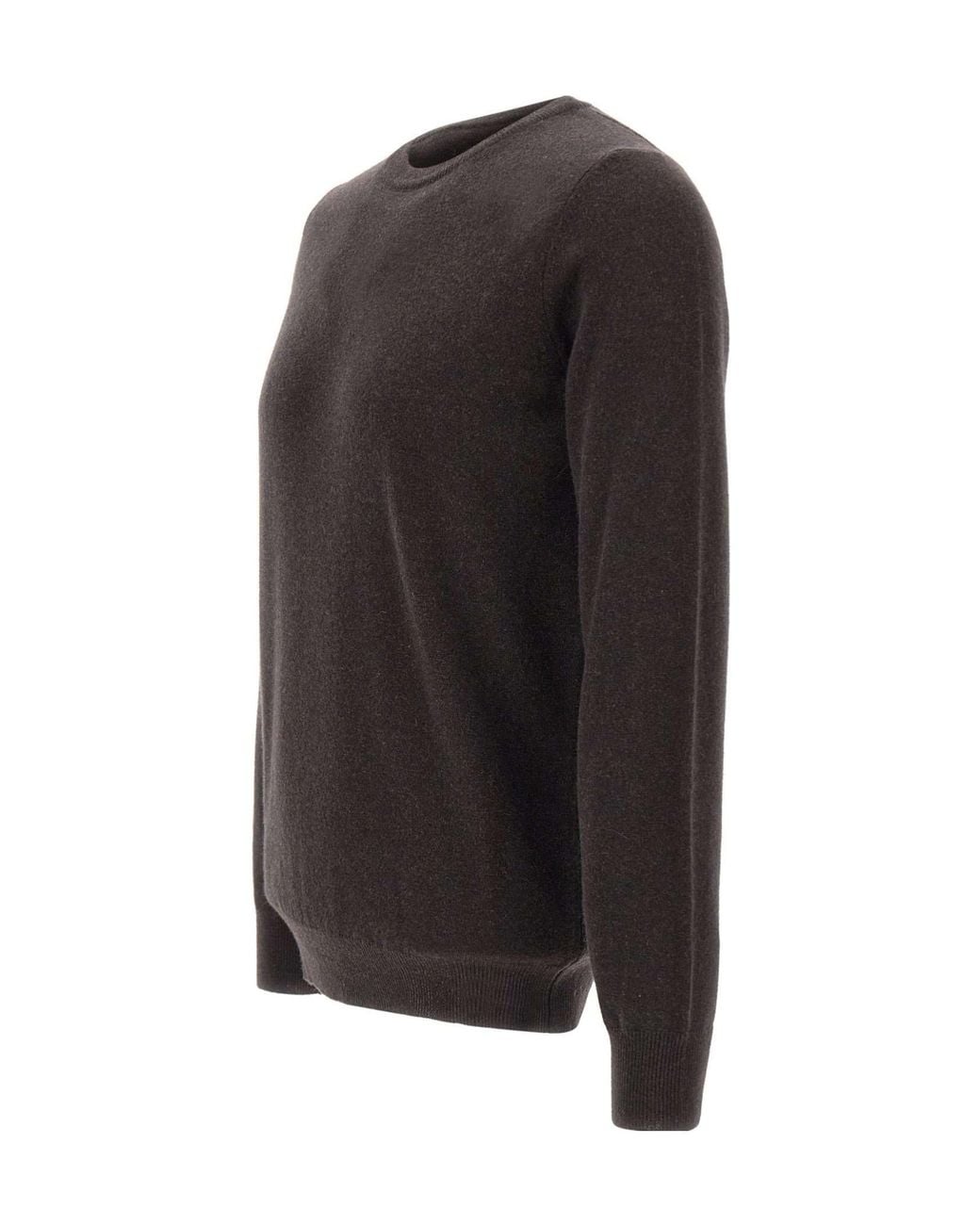 Kangra Cashmere Gray Kangra Crew Neck Knitted Sweater for men