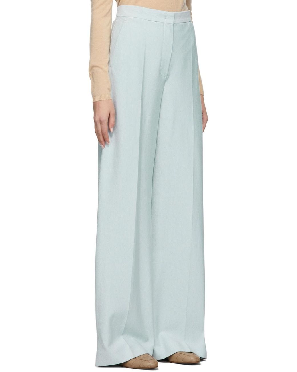 Max Mara White Wide-Leg Casual Pants