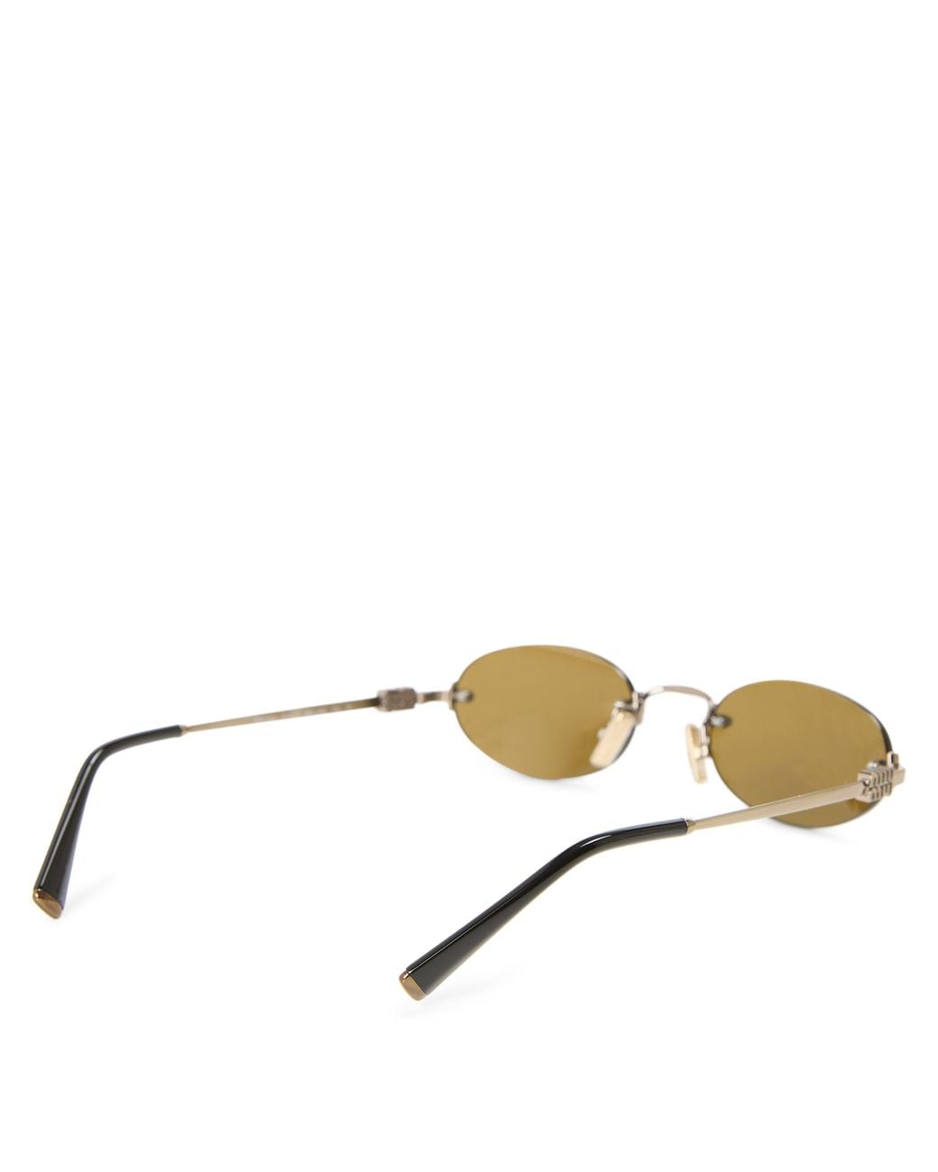 Miu Miu White Metal Rimless Sunglasses