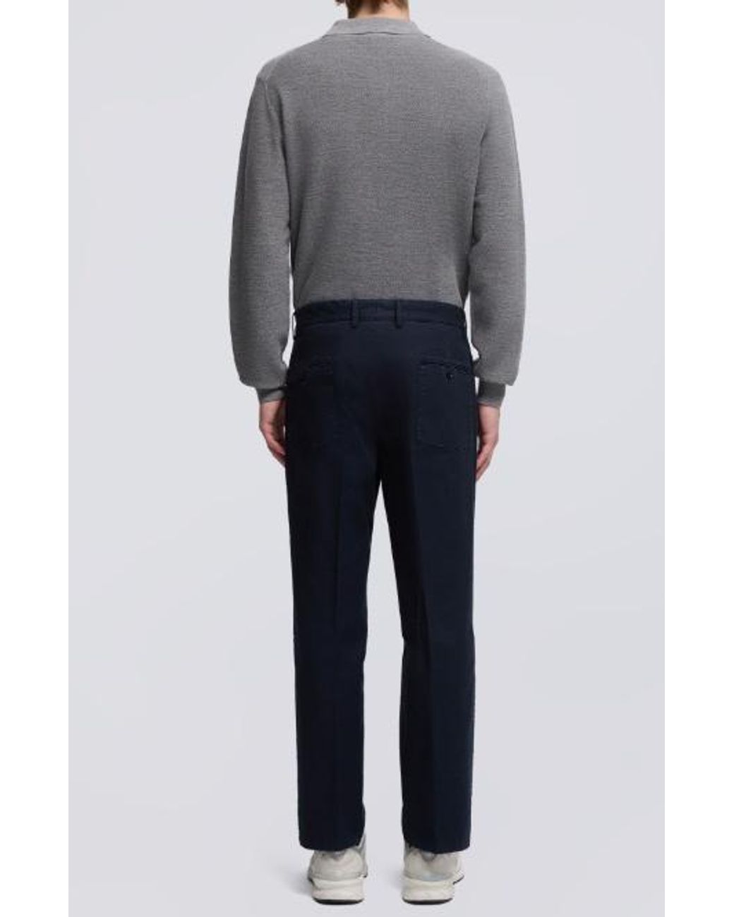 Aspesi Blue Straight-Leg Mid-Rise Pants for men