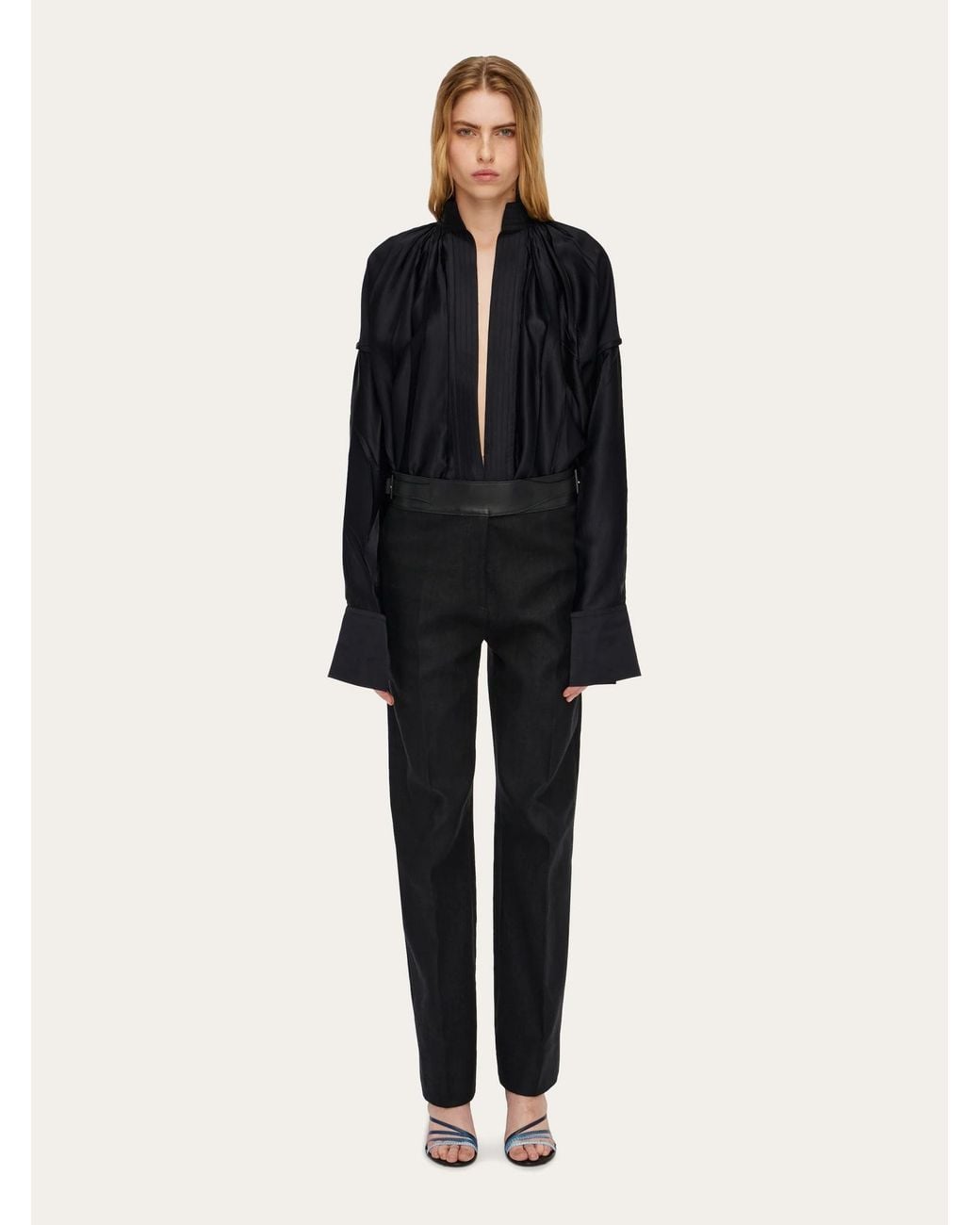 Ferragamo Black Long-Sleeved Shirt