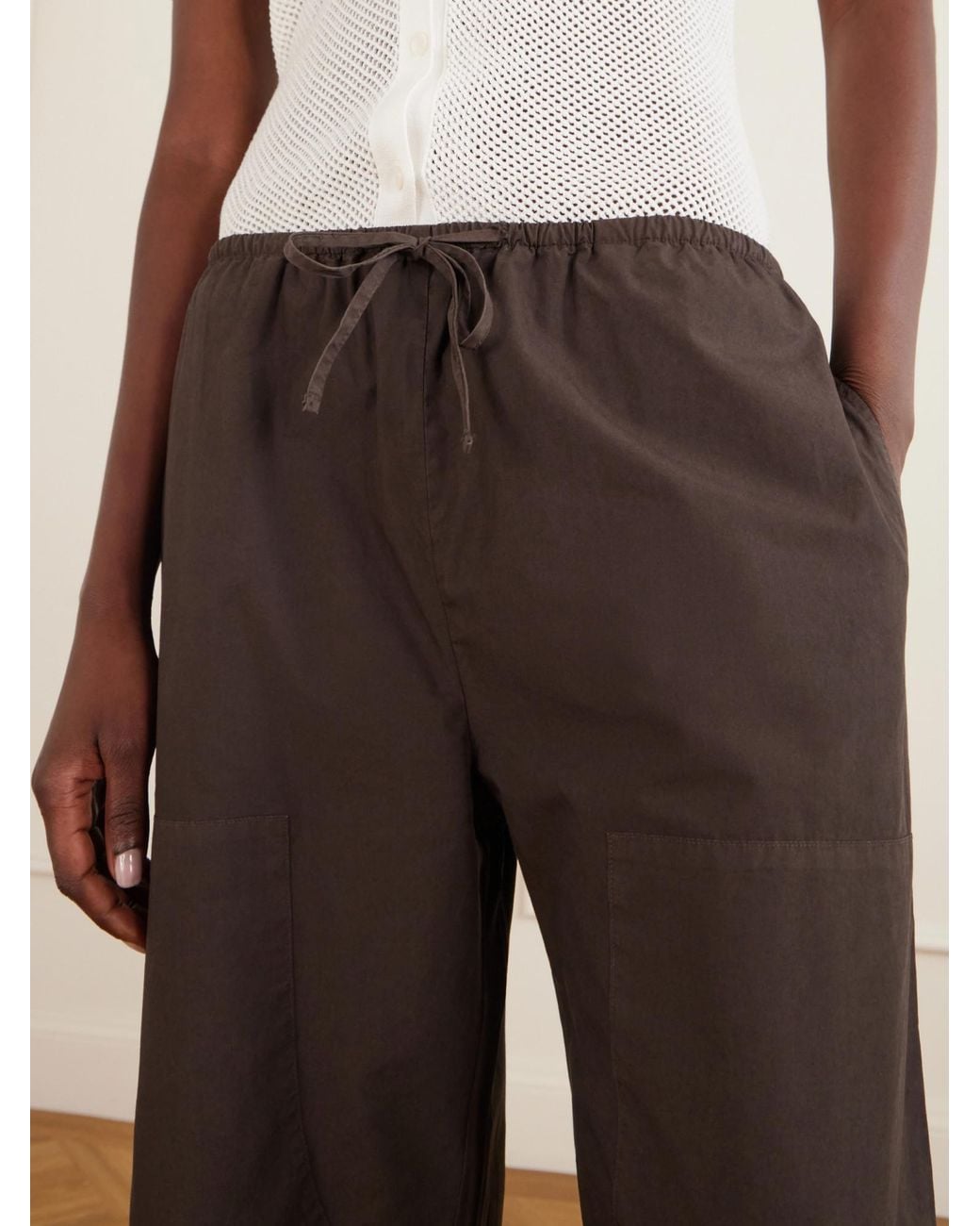 Leset Black Low-Rise Wide-Leg Pants