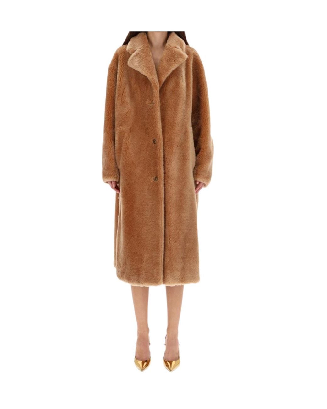 Stand Studio Brown Fur Buttoned Parka