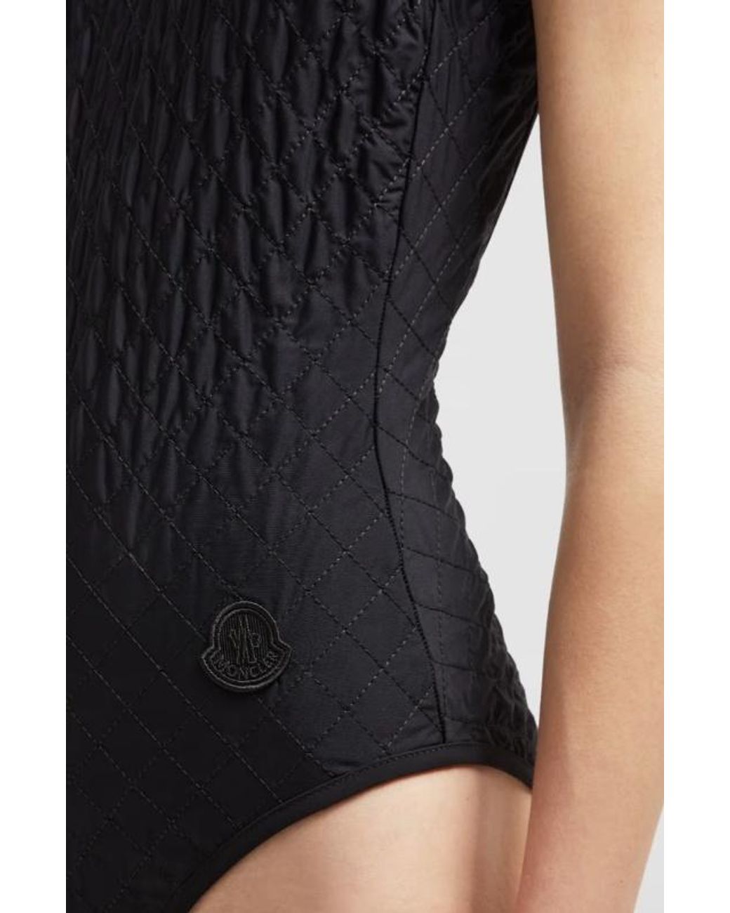 Moncler Black Diamond-Quilted Swimsuit