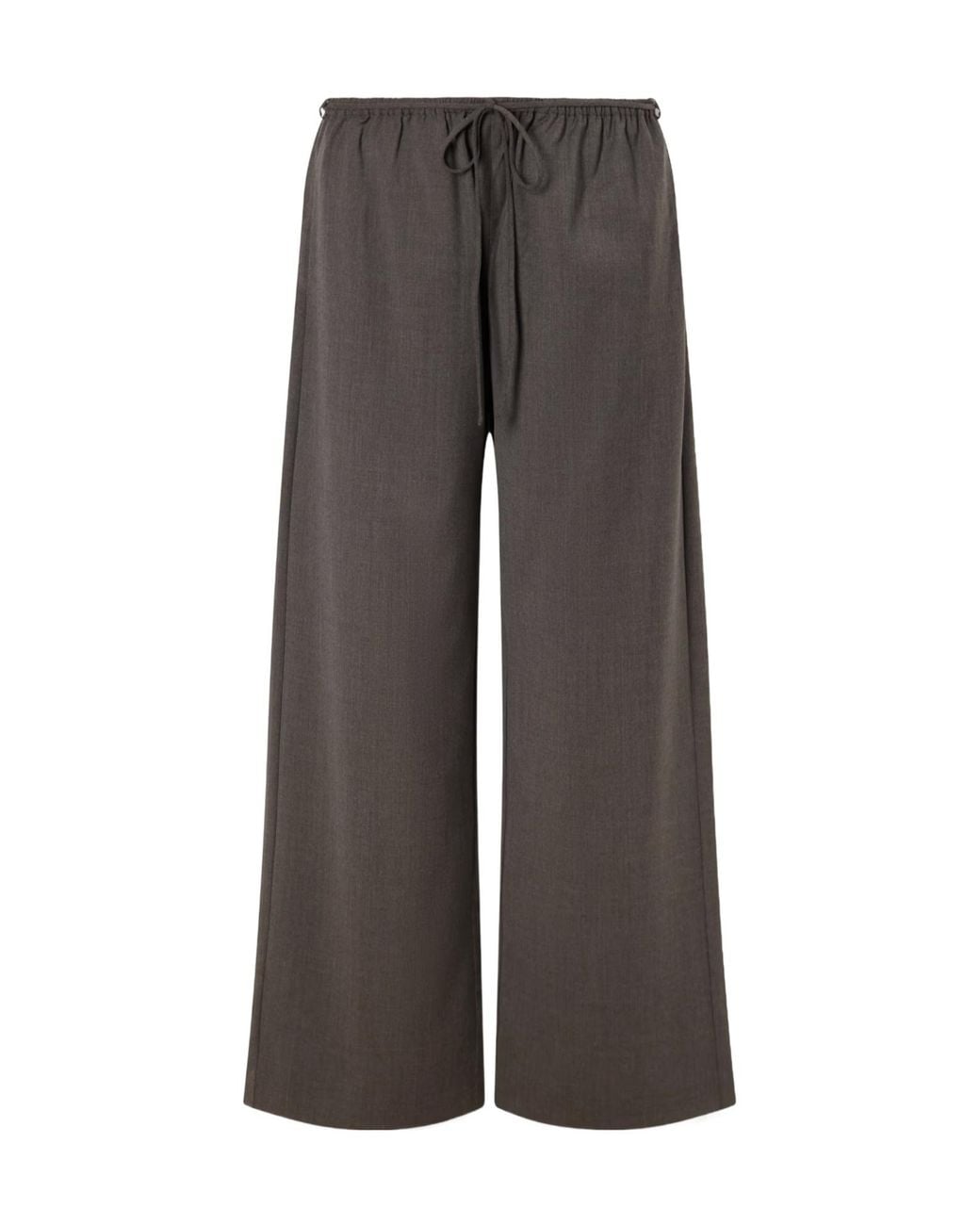 St. Agni Gray Everyday Wool Blend Wide-Leg Pants