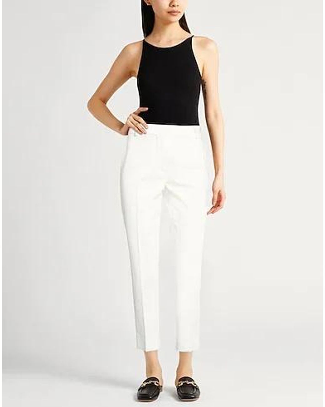 Max Mara White Simple Stretch Suit Trousers