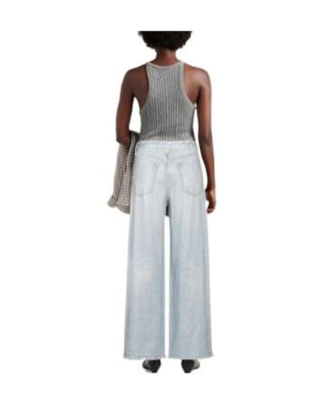 Rag & Bone Blue Wide-Leg Denim Jeans