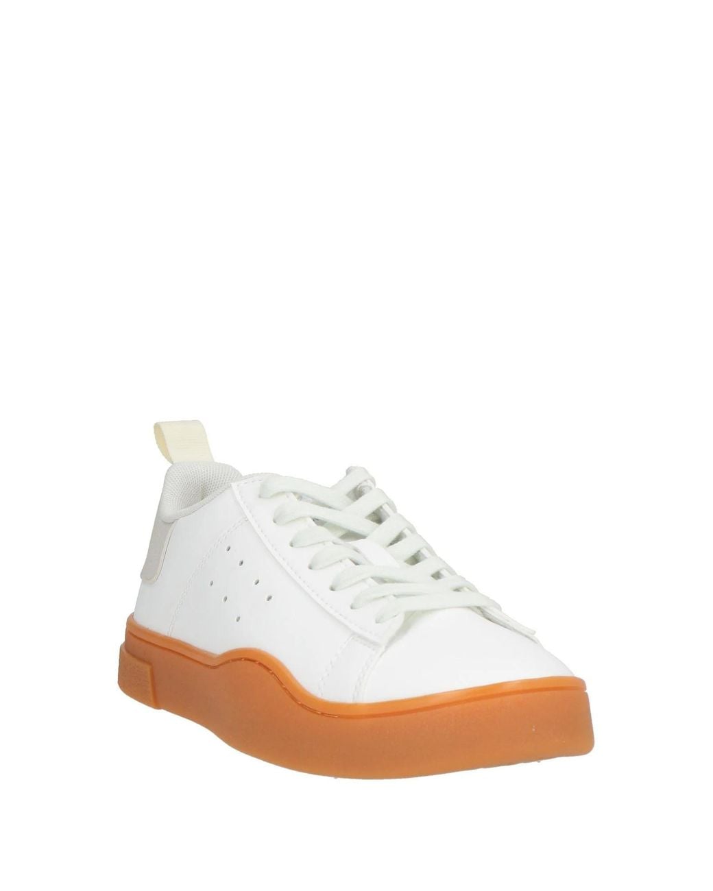 DIESEL White Minimalist Low-Top Sneakers