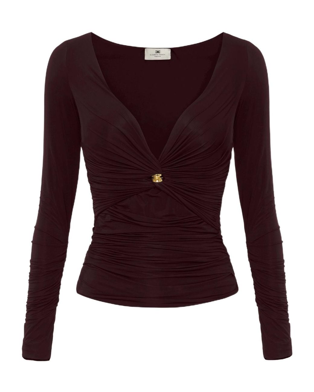 Elisabetta Franchi Purple Long-Sleeved Jersey Top
